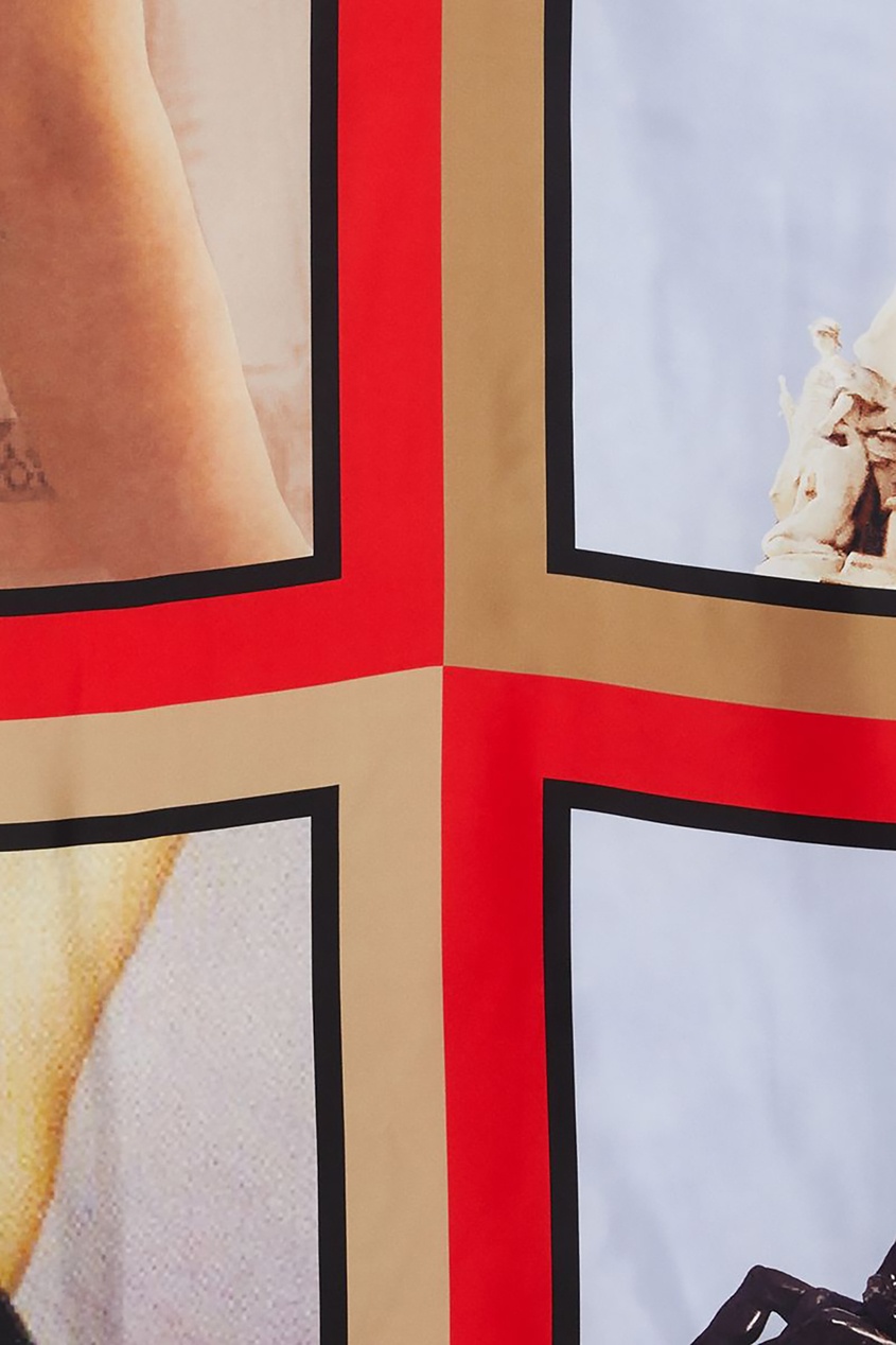 фото Квадратный платок с коллажным принтом burberry