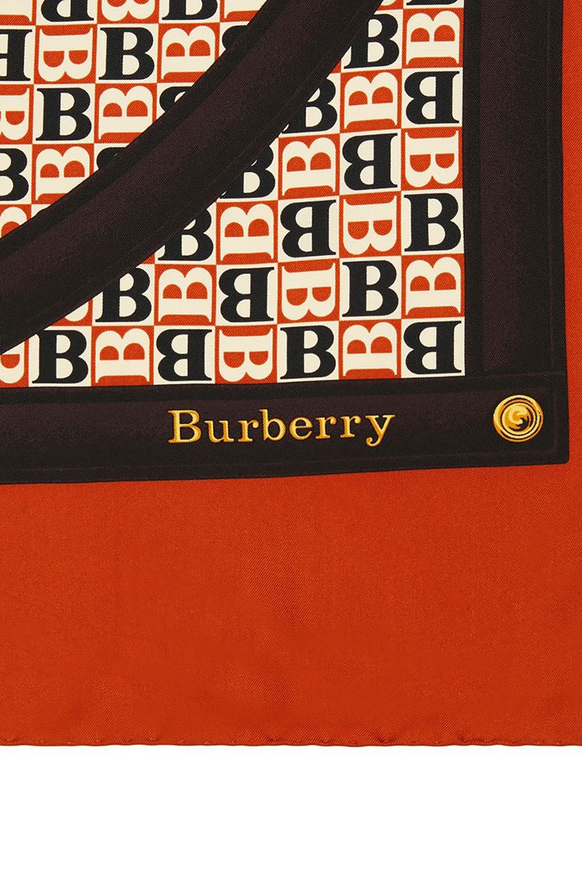 фото Шелковый платок с винтажным принтом burberry