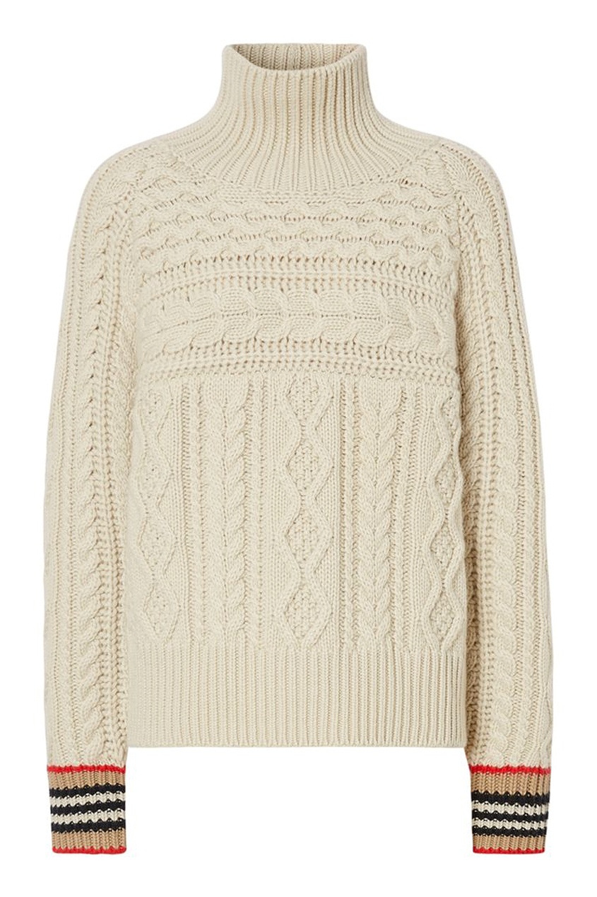 фото Кашемировый свитер с контрастными манжетами burberry