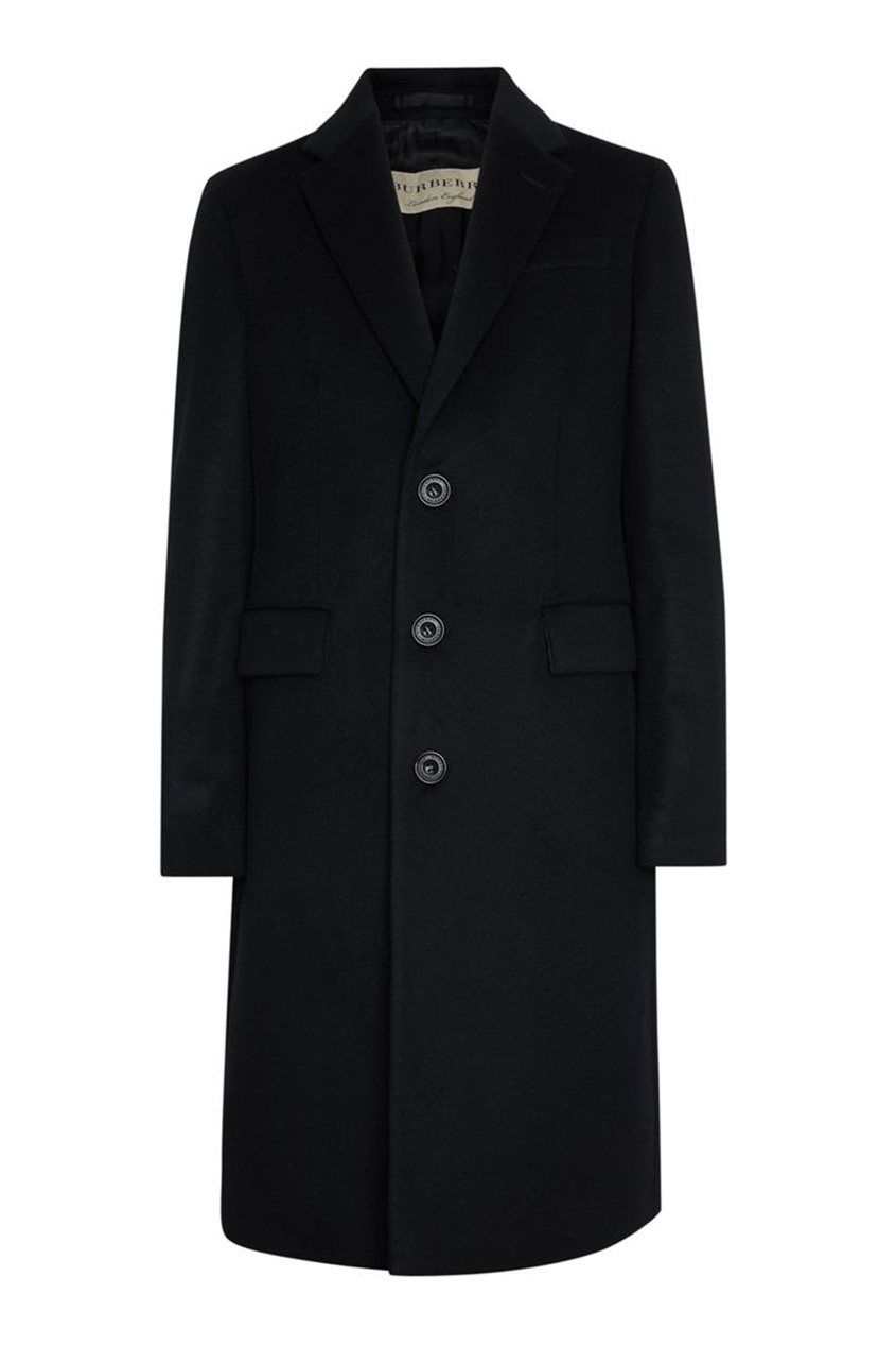 фото Однобортное пальто из шерсти с кашемиром burberry