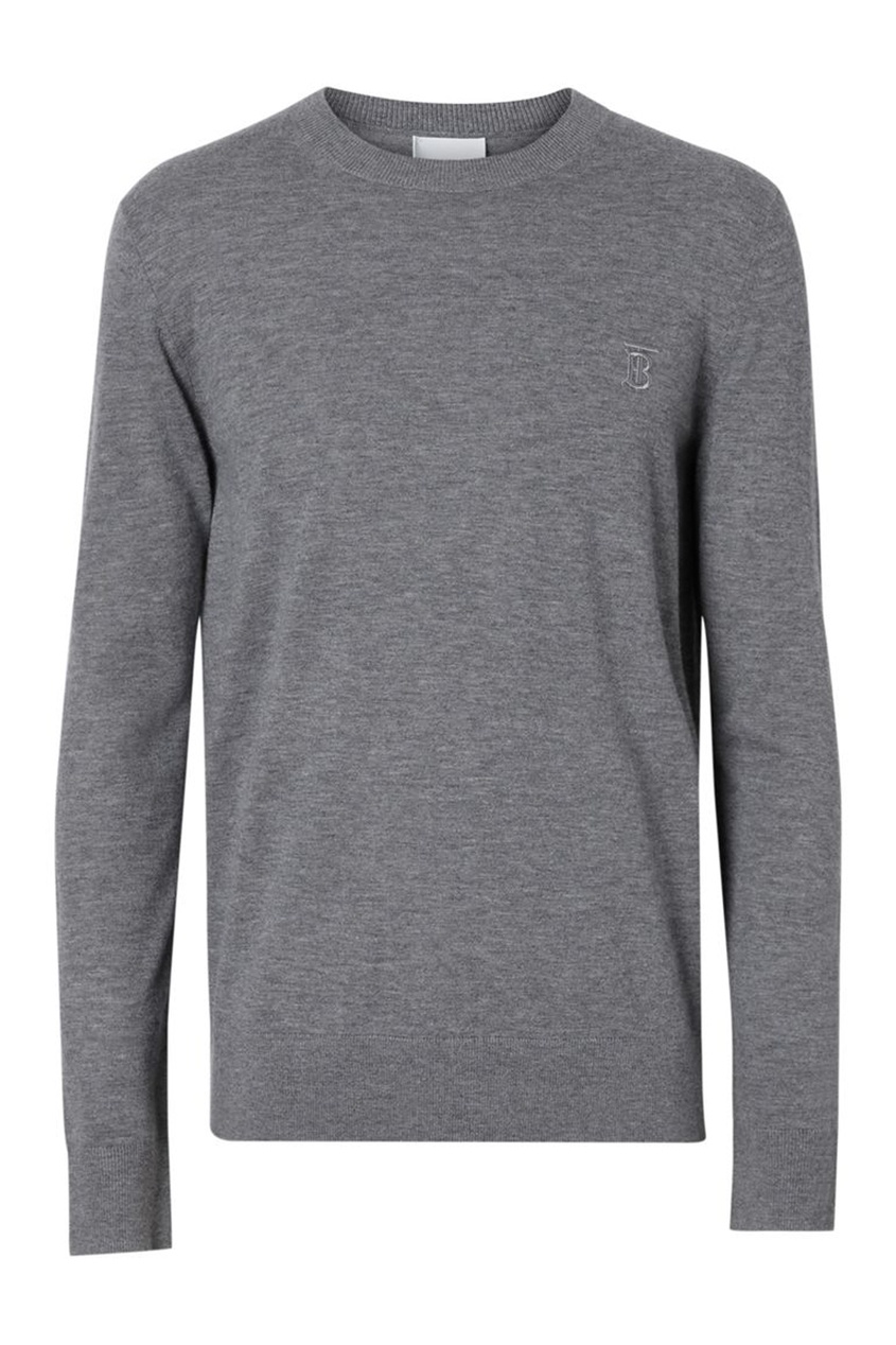 фото Кашемировый пуловер серого цвета burberry