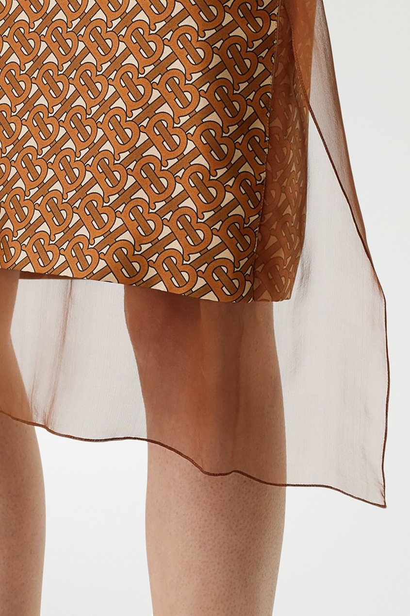 фото Комбинированная юбка с монограммой burberry