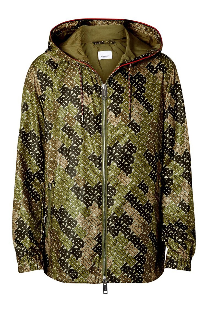 фото Куртка цвета хаки с монограммой burberry