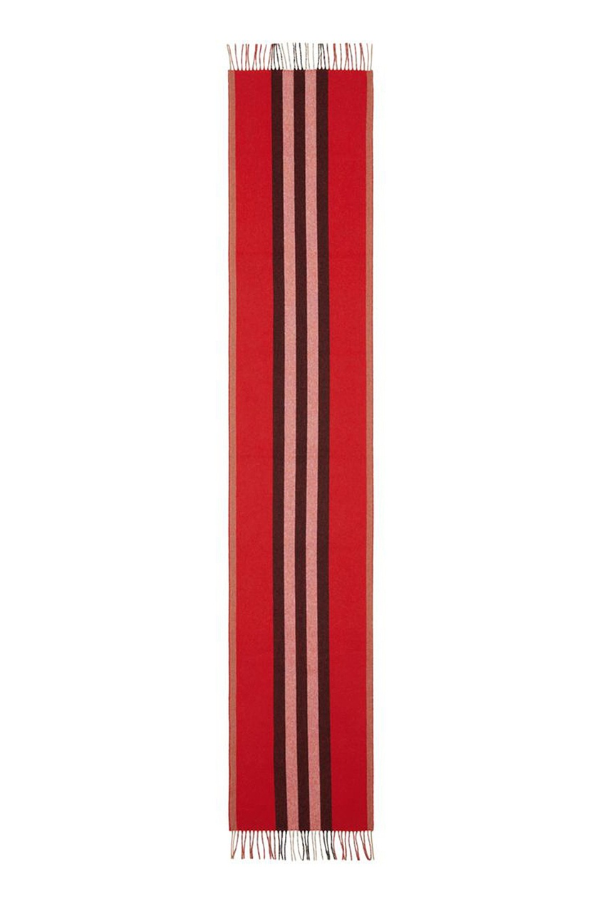фото Красный шарф в полоску burberry