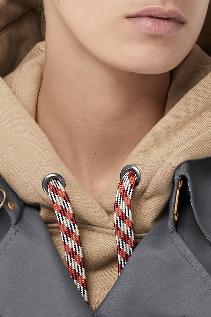 фото Серый тренч с подкладкой в клетку burberry