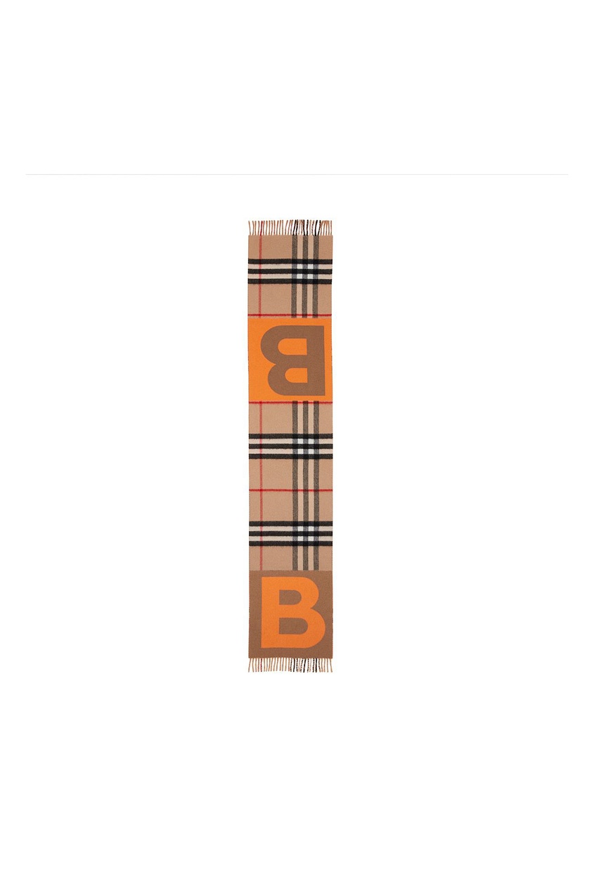 фото Оранжевый шарф с логотипом burberry