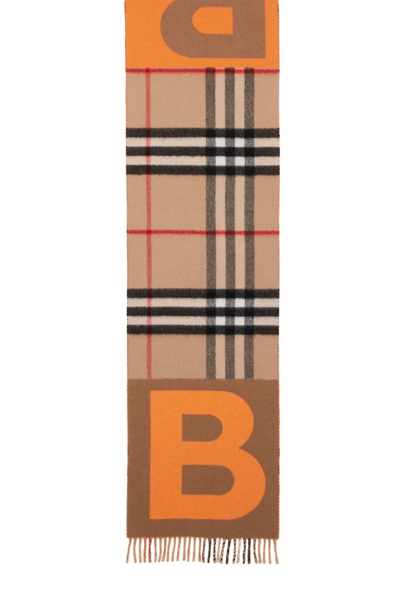 фото Оранжевый шарф с логотипом burberry