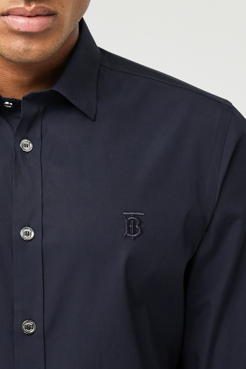 фото Черная рубашка с логотипом burberry