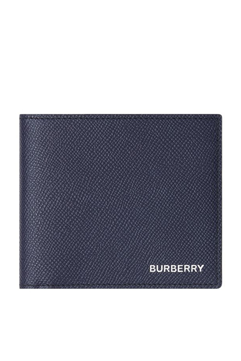 фото Синий бумажник из зернистой кожи burberry