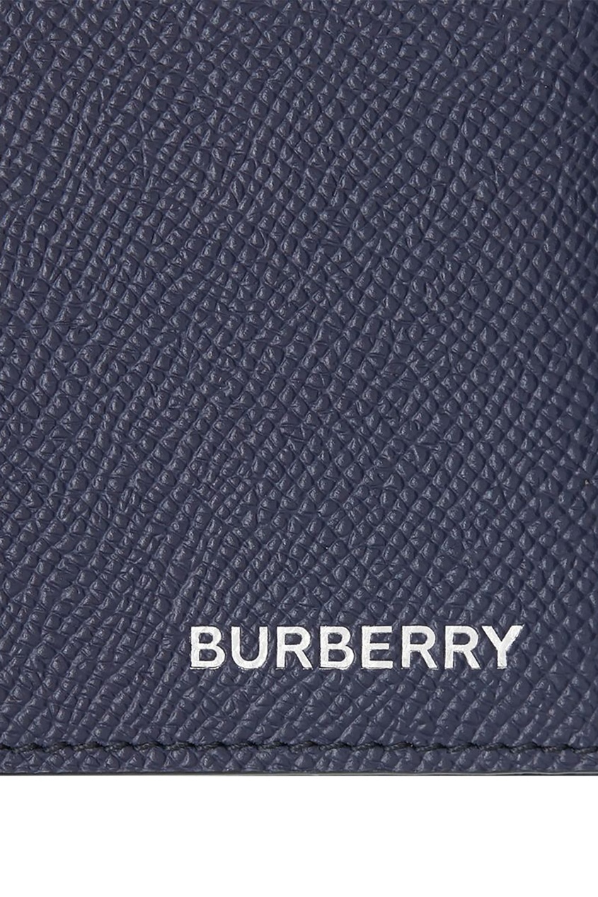 фото Синий бумажник из зернистой кожи burberry