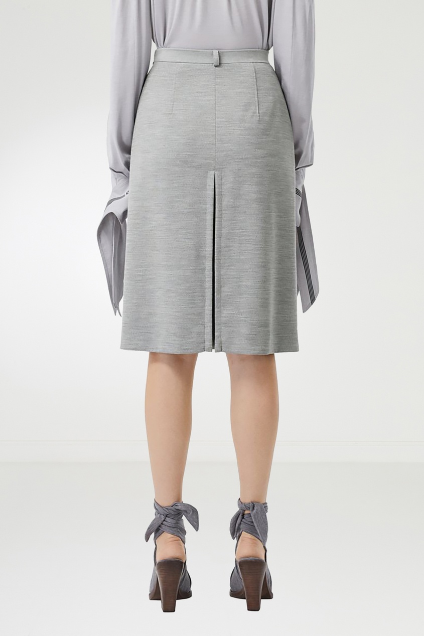 фото Серая юбка из шерсти с карманами burberry
