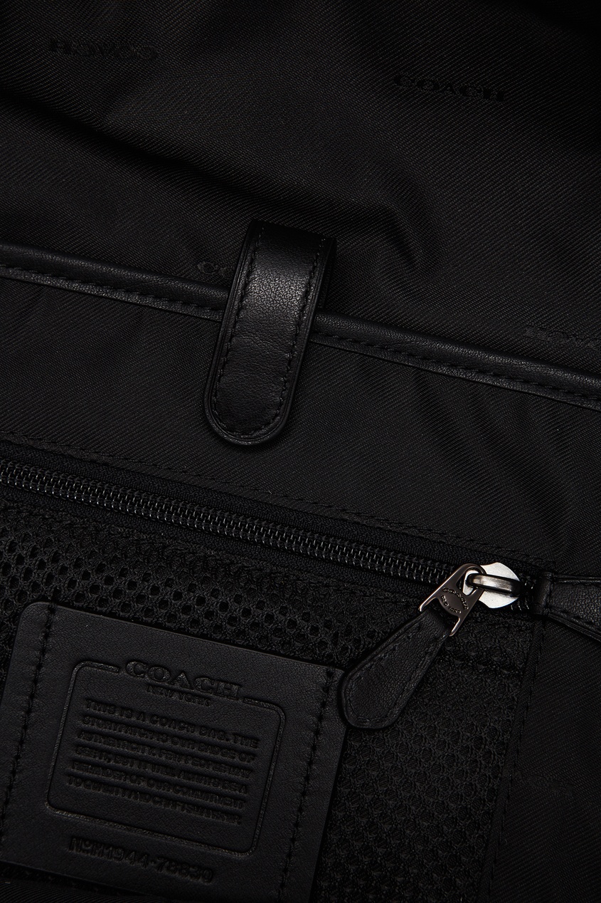 фото Черный кожаный рюкзак pacer coach