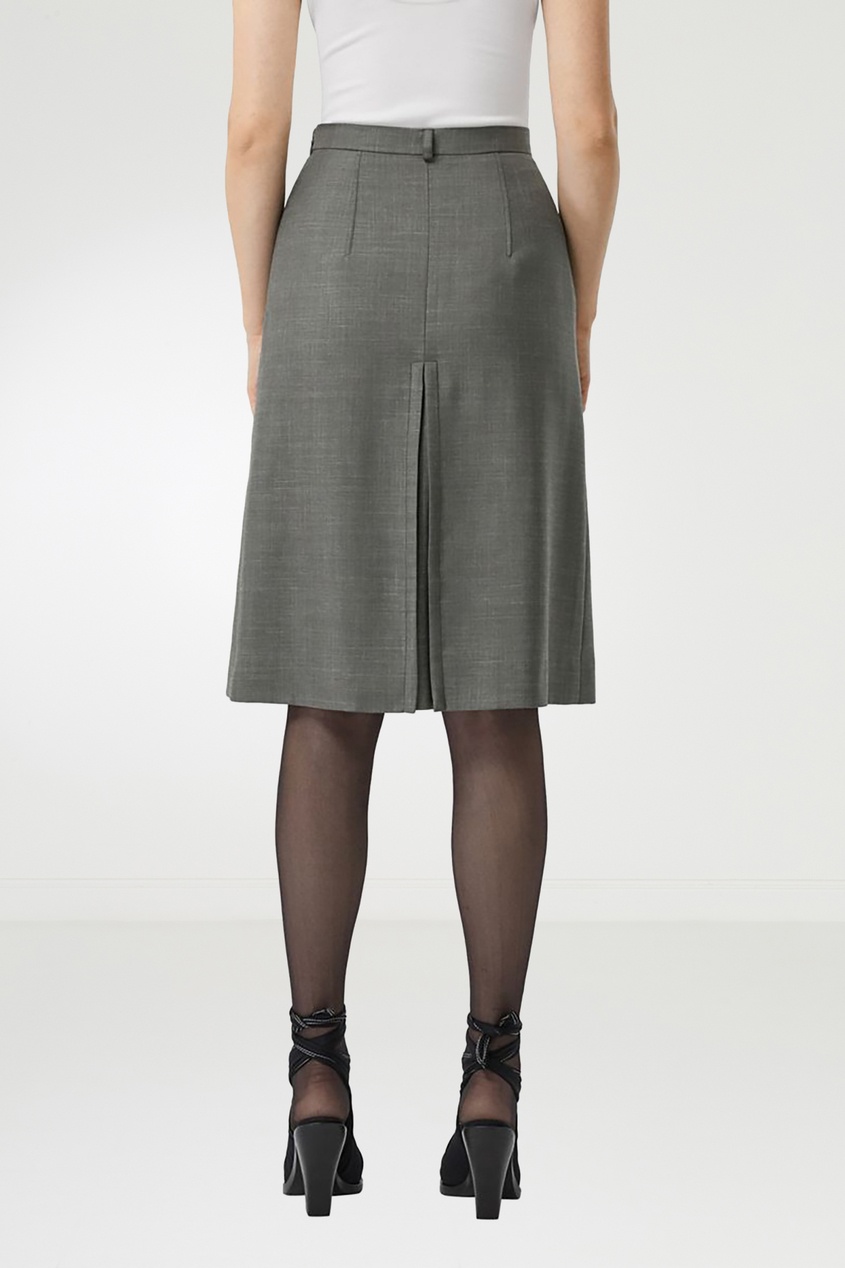 фото Серая юбка из шерсти и шелка burberry