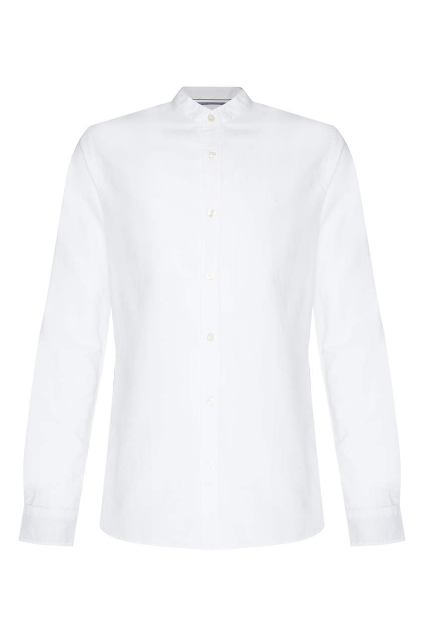 фото Белая рубашка с воротником-стойкой calvin klein