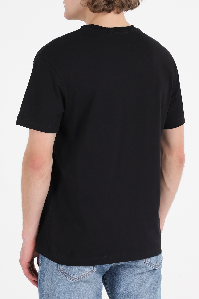 фото Черная хлопковая футболка с логотипом calvin klein