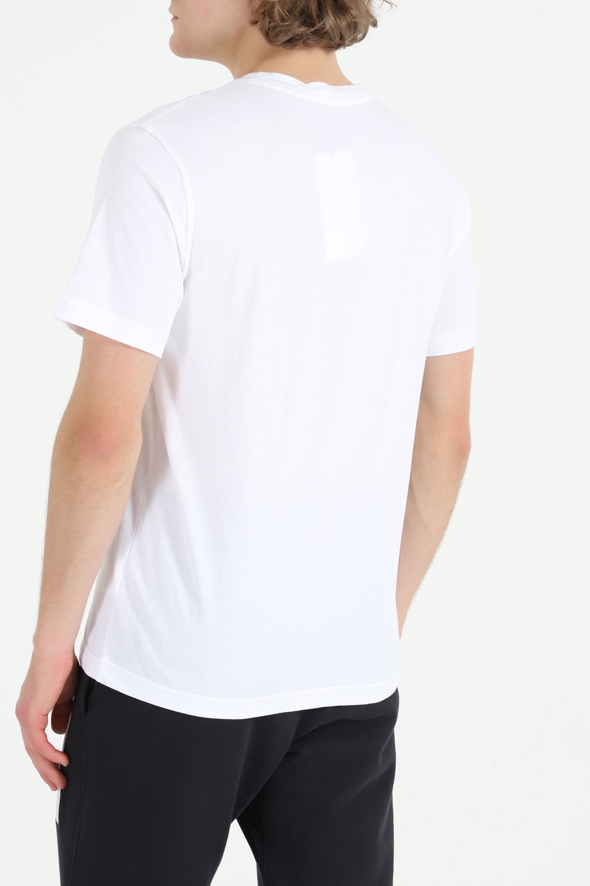 фото Белая хлопковая футболка с логотипом calvin klein
