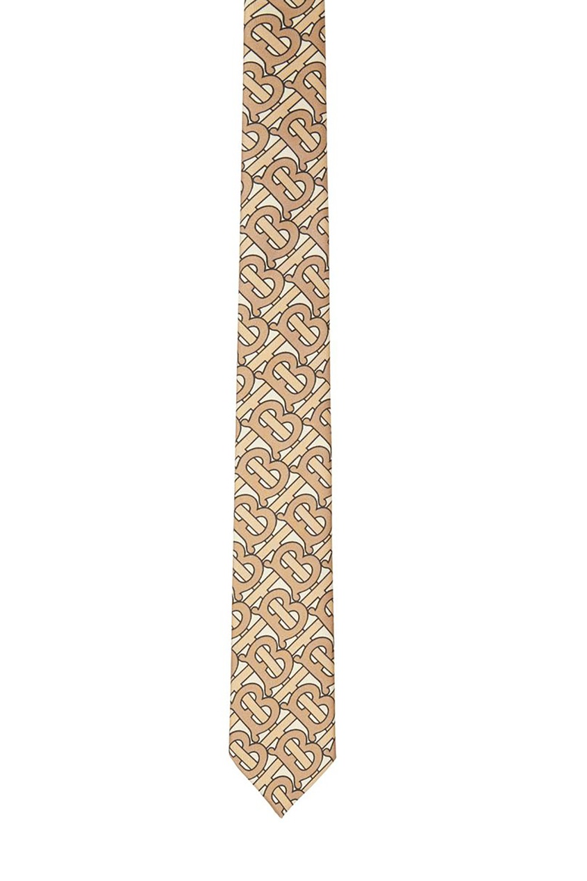 фото Бежевый галстук с монограммой burberry