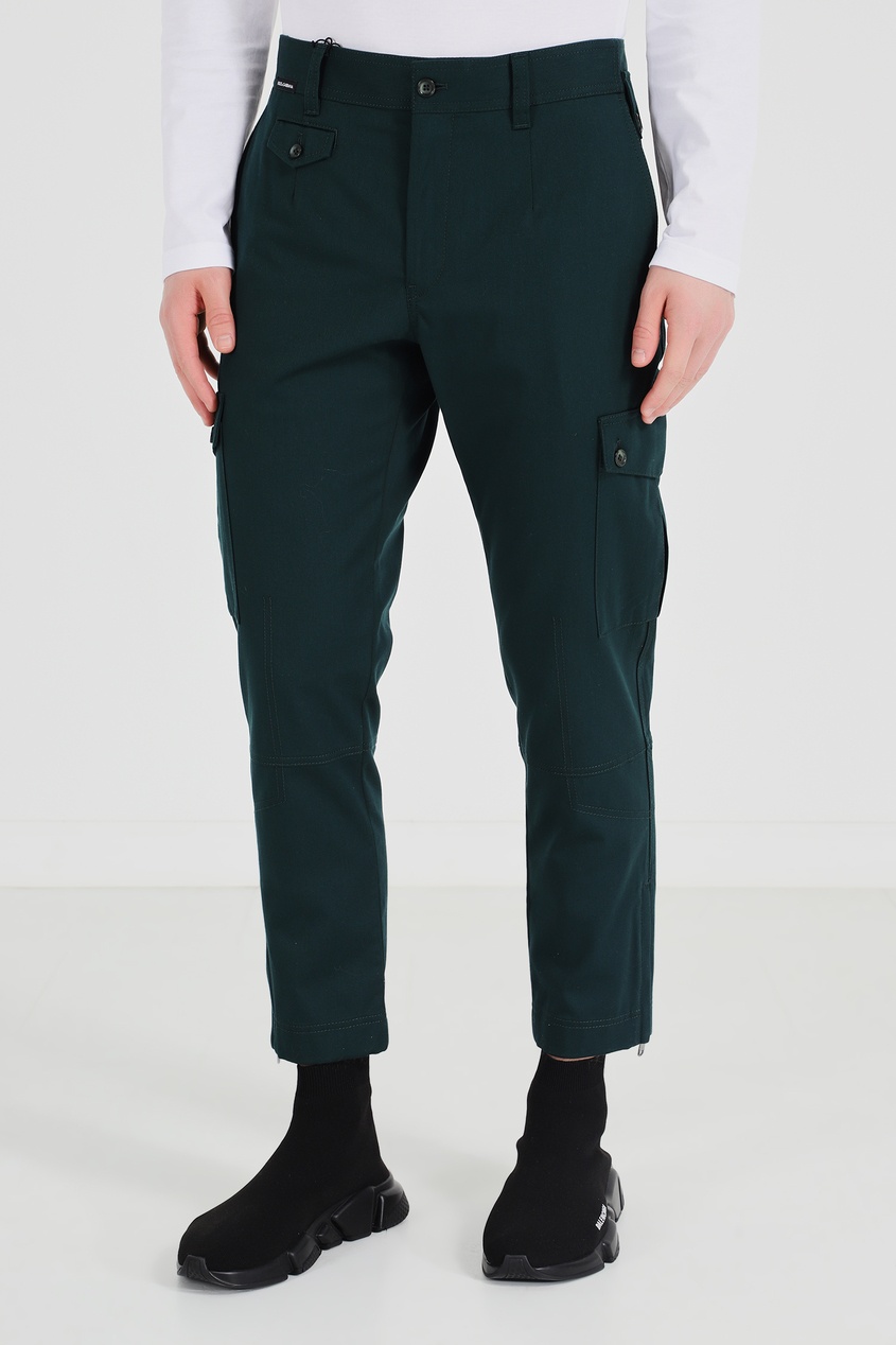 фото Зеленые брюки с карманами dolce&gabbana