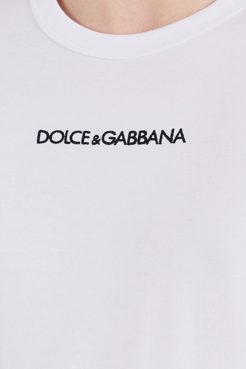 фото Белый лонгслив с логотипом dolce&gabbana