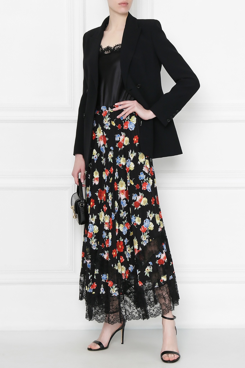 фото Шелковая юбка с цветами ermanno scervino