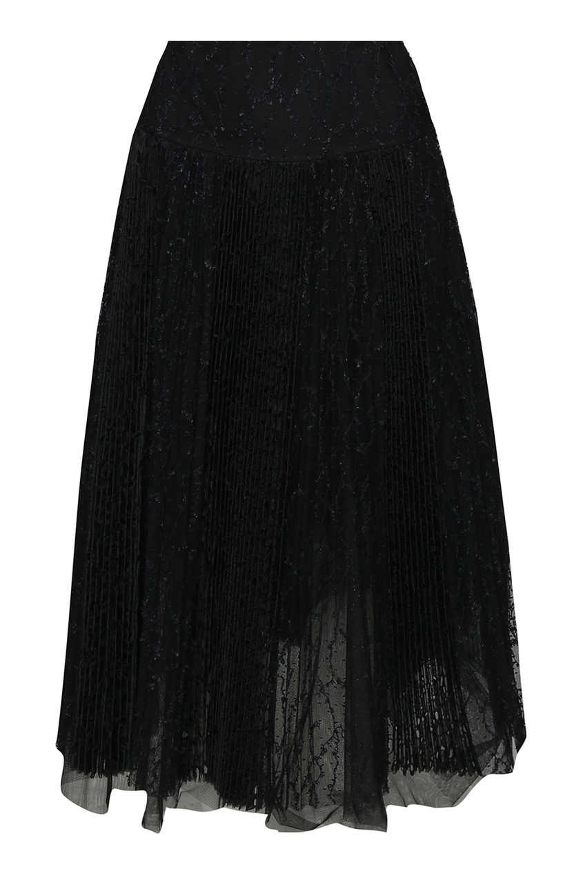 фото Черная фатиновая юбка с вышивкой ermanno scervino