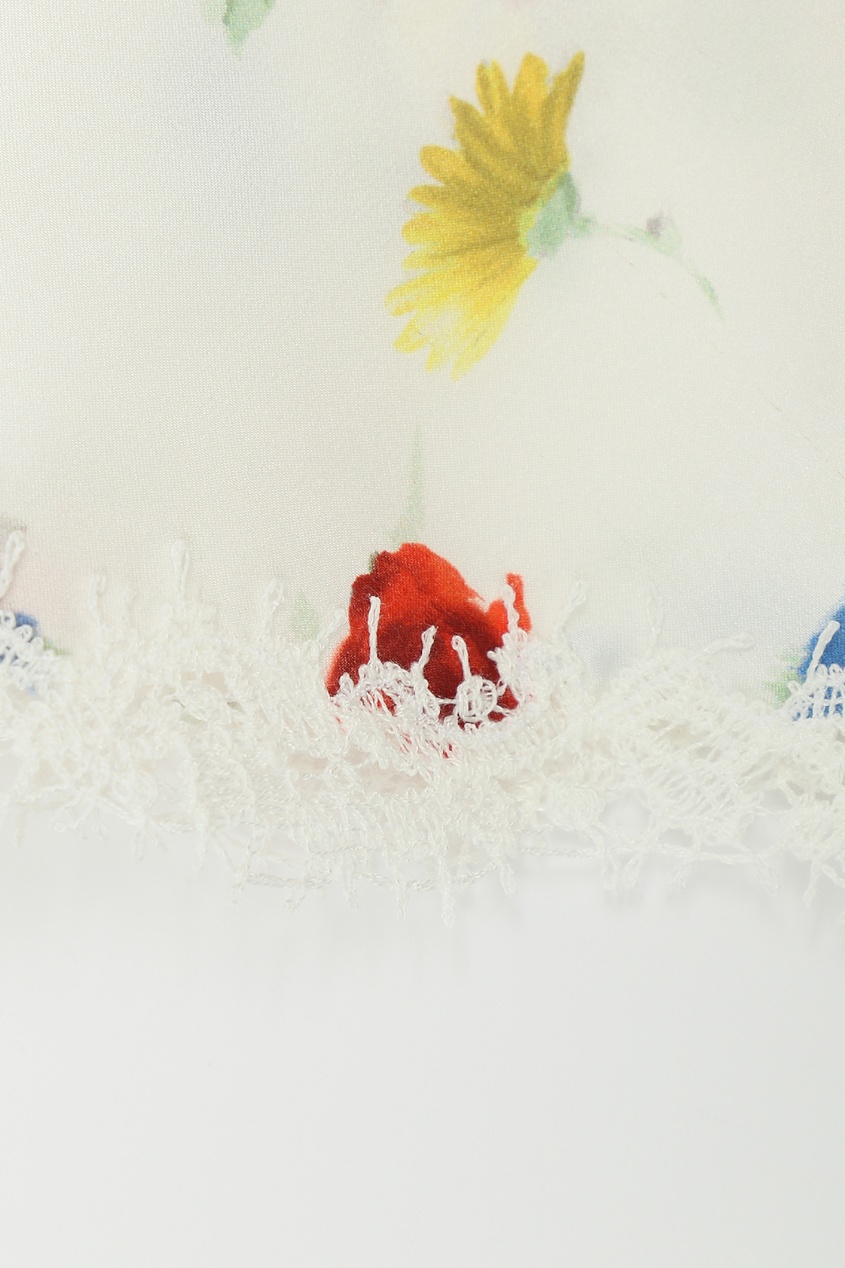 фото Шелковый топ с цветами ermanno scervino