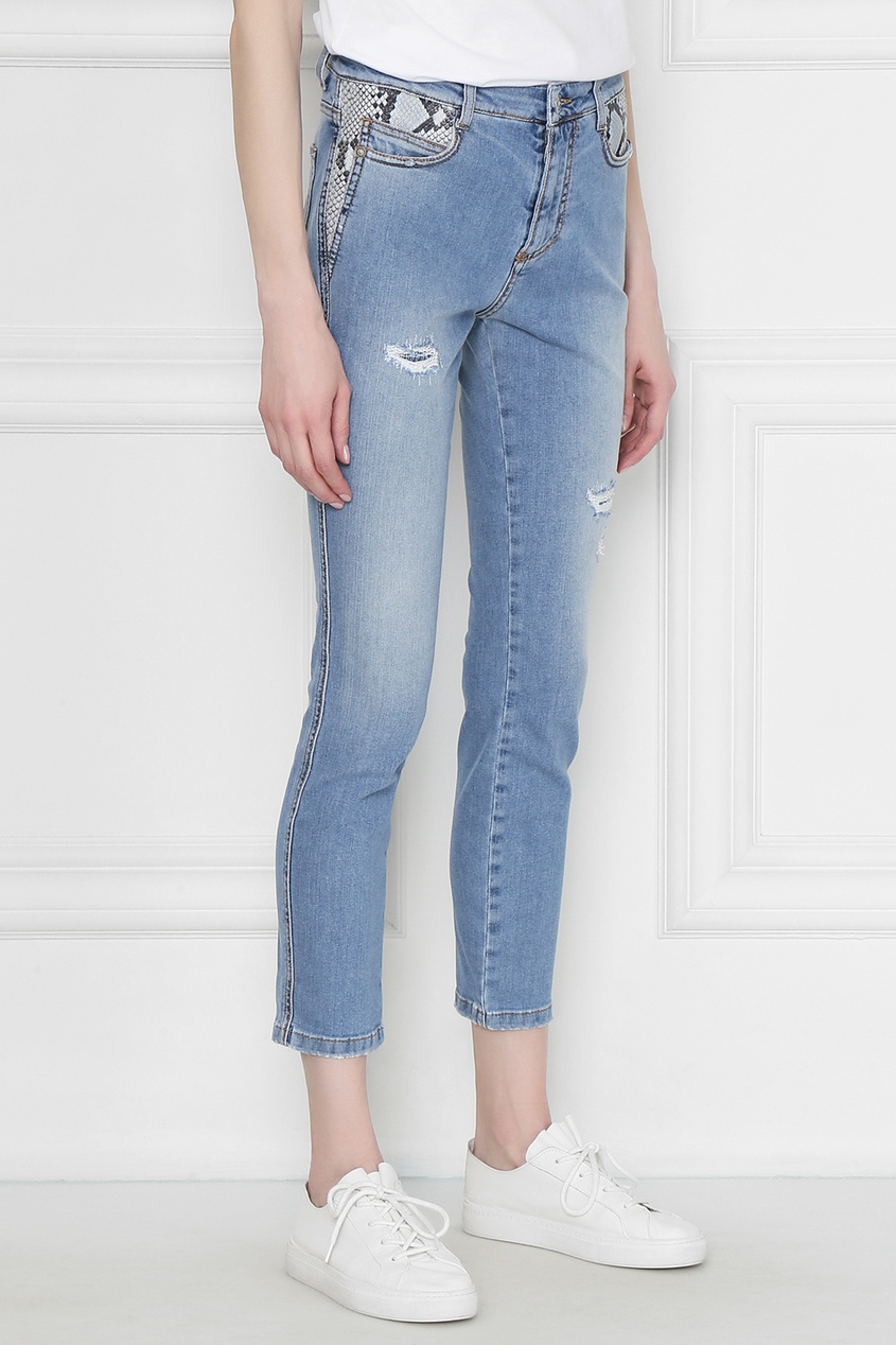 фото Укороченные джинсы со вставками ermanno scervino