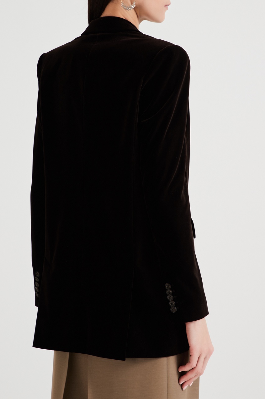 фото Бархатный пиджак коричневого цвета yana dress