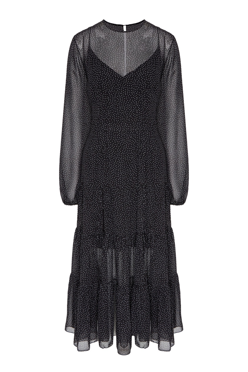 фото Черное платье с узором и завязками yana dress
