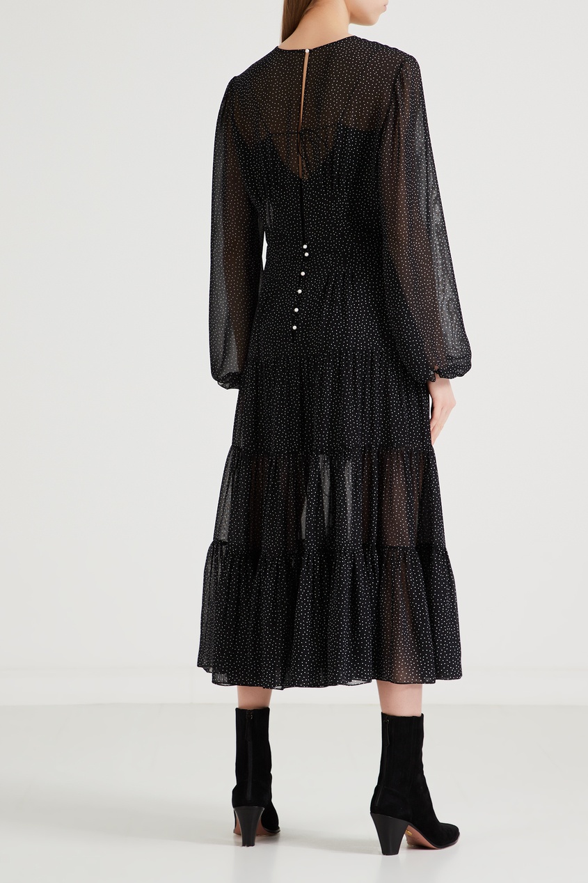 фото Черное платье с узором и завязками yana dress