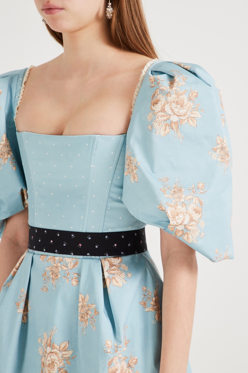фото Голубое платье с корсетным лифом ulyana sergeenko
