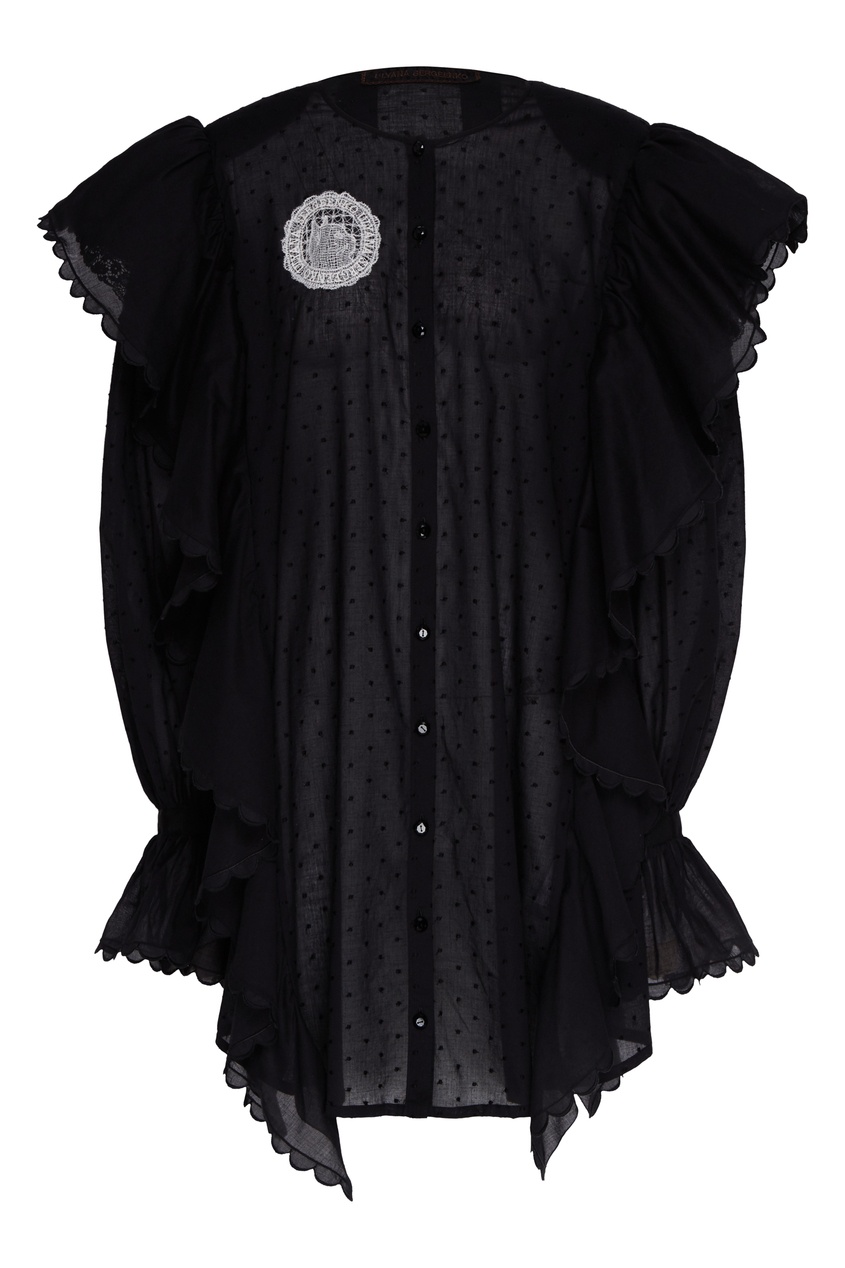 фото Черное полупрозрачное платье ulyana sergeenko