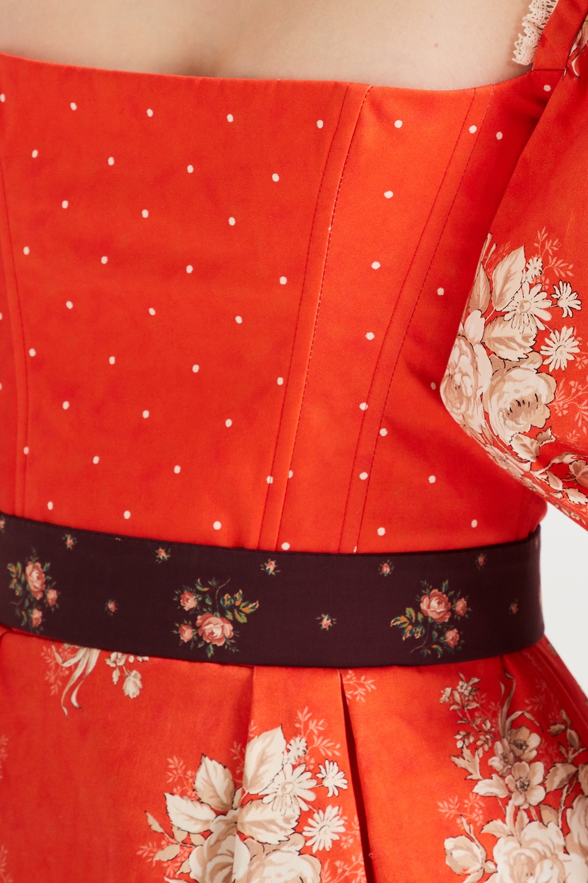 фото Красное шелковое мини-платье ulyana sergeenko