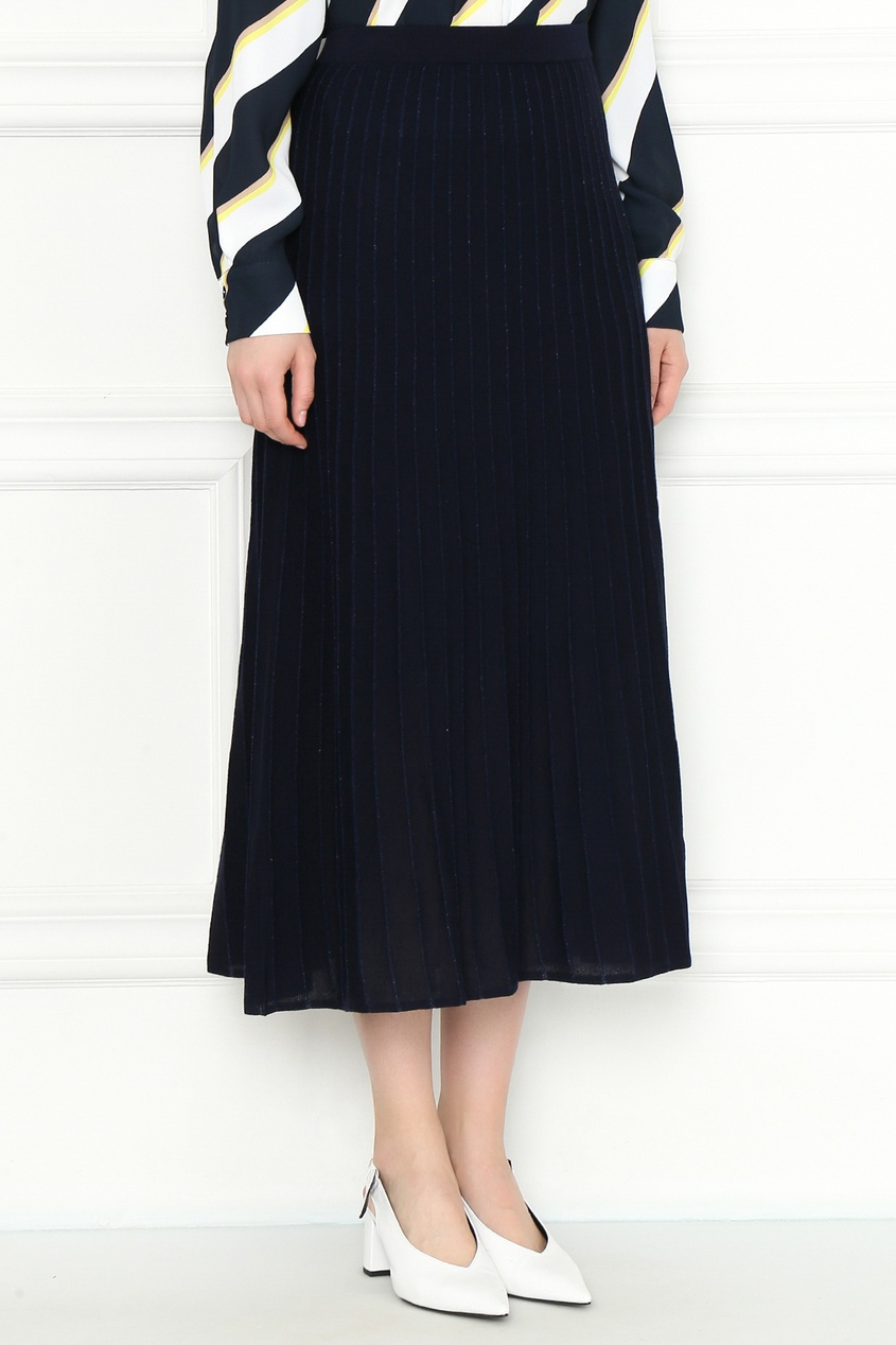 фото Темно-синяя трикотажная юбка marina rinaldi