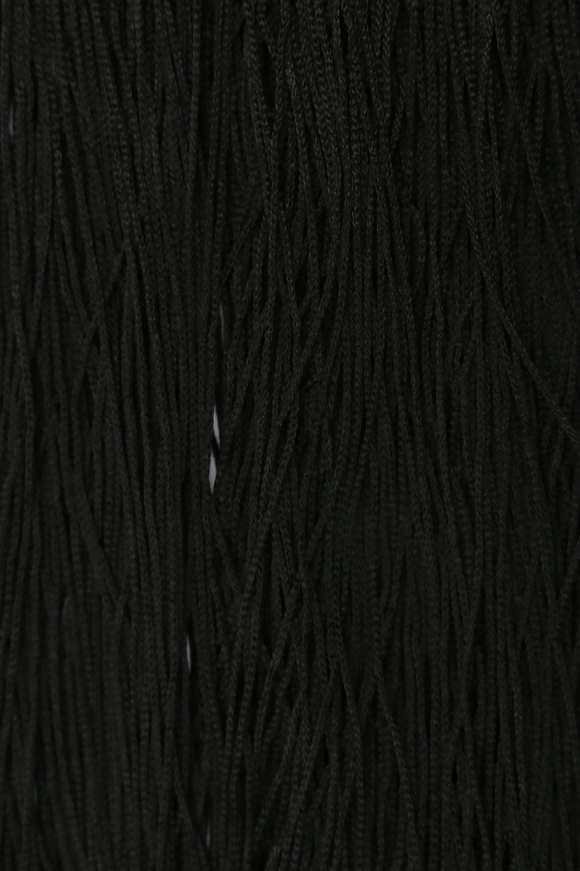 фото Черное пончо с бахромой и пайетками marina rinaldi