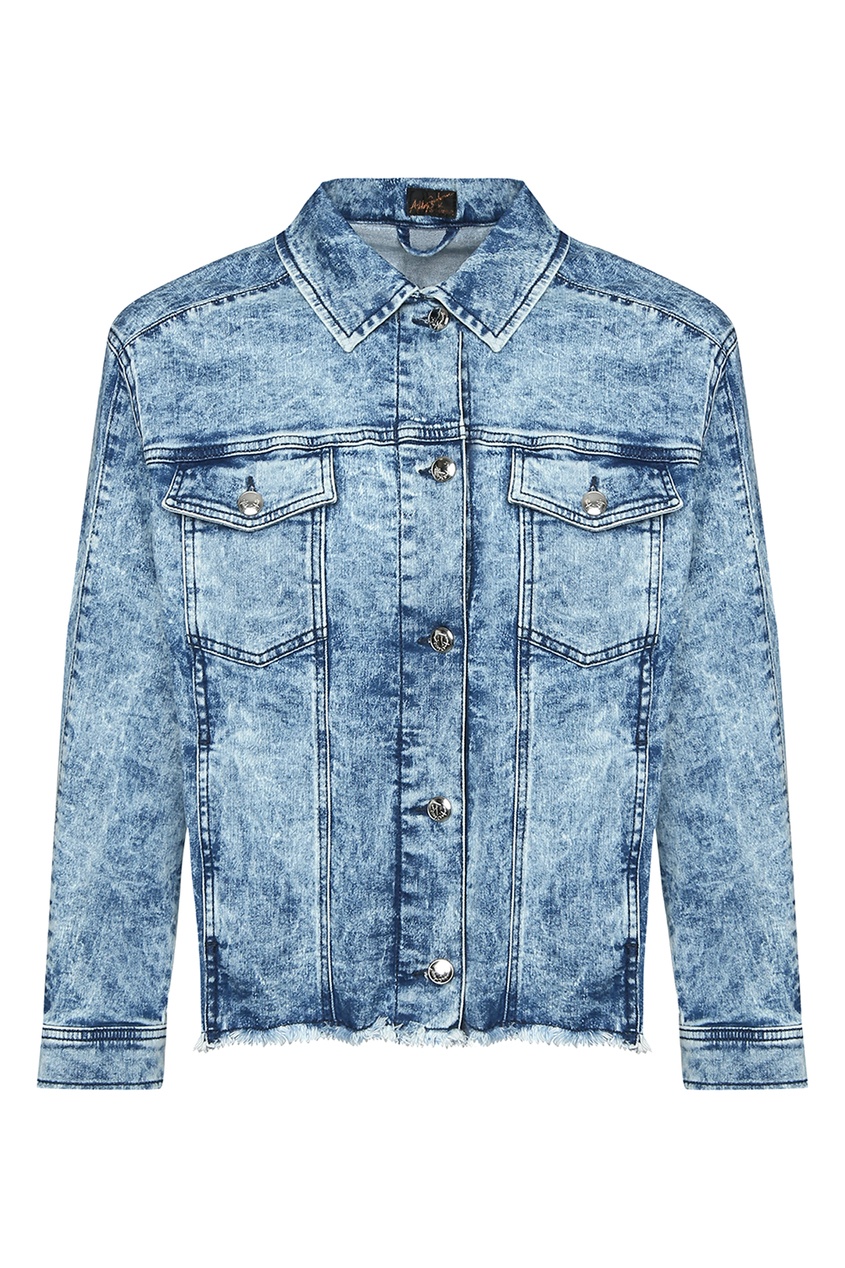 фото Синяя джинсовая куртка со стразами marina rinaldi