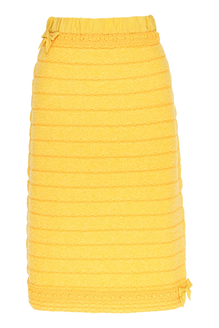 фото Желтая юбка из шерсти gucci
