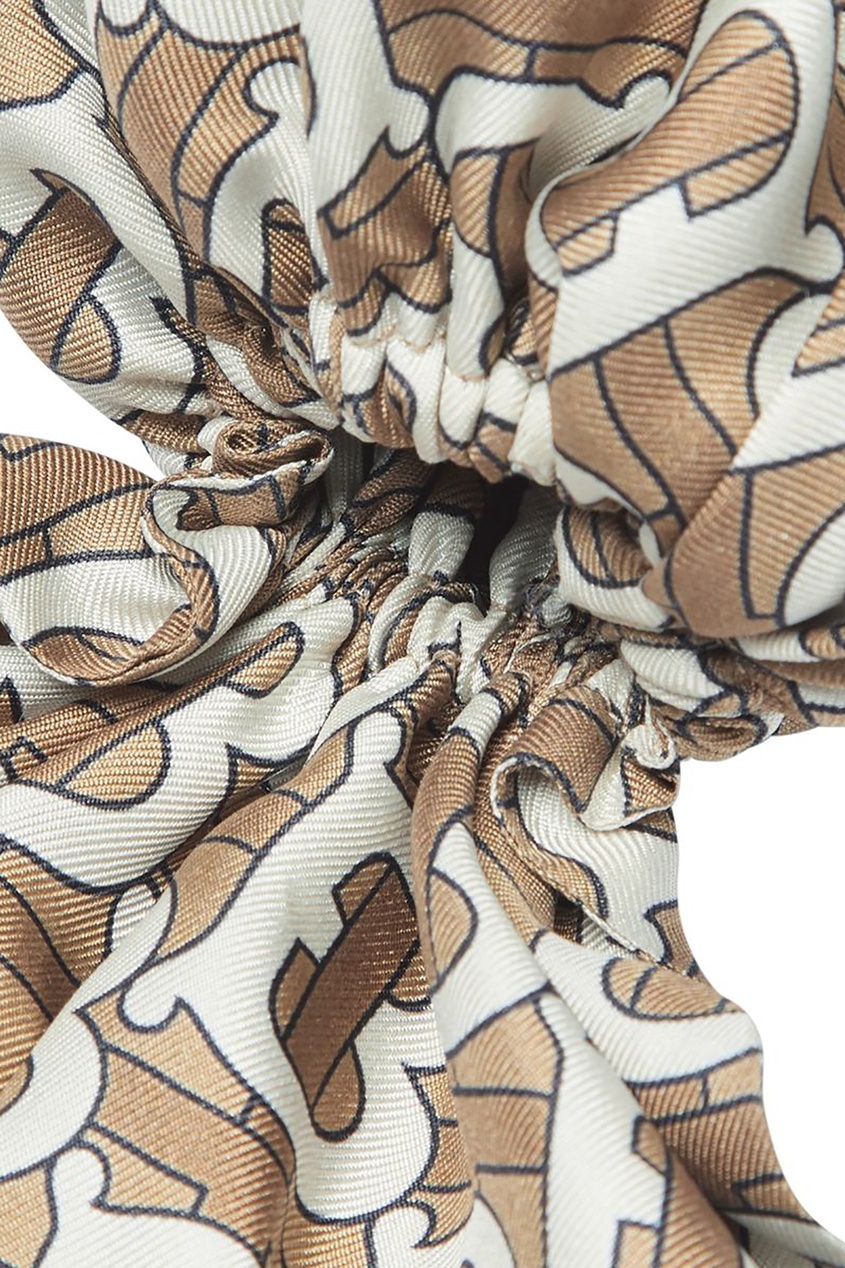 фото Шелковый шарф для волос с монограммами burberry