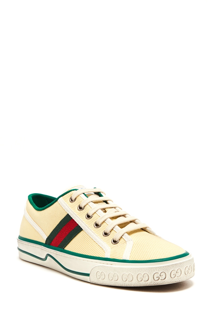 фото Светло-желтые кеды gucci tennis 1977