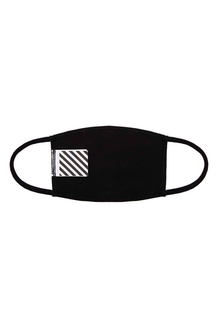 фото Черная маска с логотипом off-white