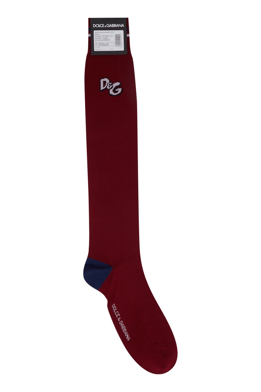 фото Бордовые носки с логотипом dolce&gabbana
