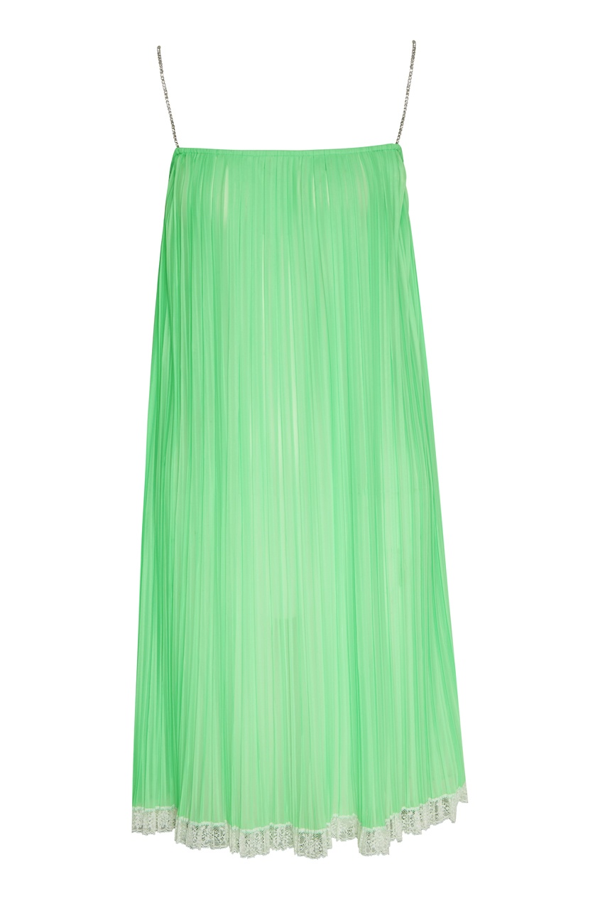 фото Неоново-зеленое платье-комбинация на бретелях marc jacobs (the)