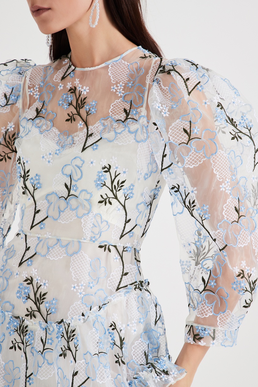 фото Платье из органзы с цветочной вышивкой simone rocha