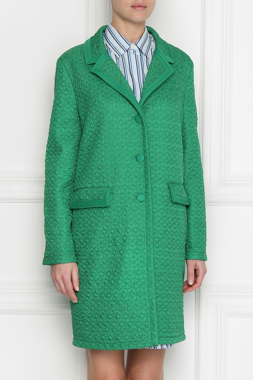 фото Зеленое пальто из стеганой ткани ermanno scervino