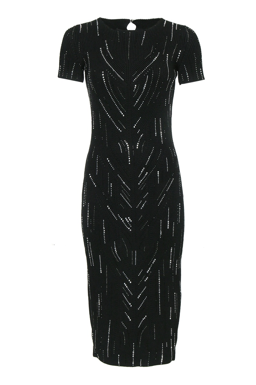 фото Черное платье из джерси с декором ermanno scervino