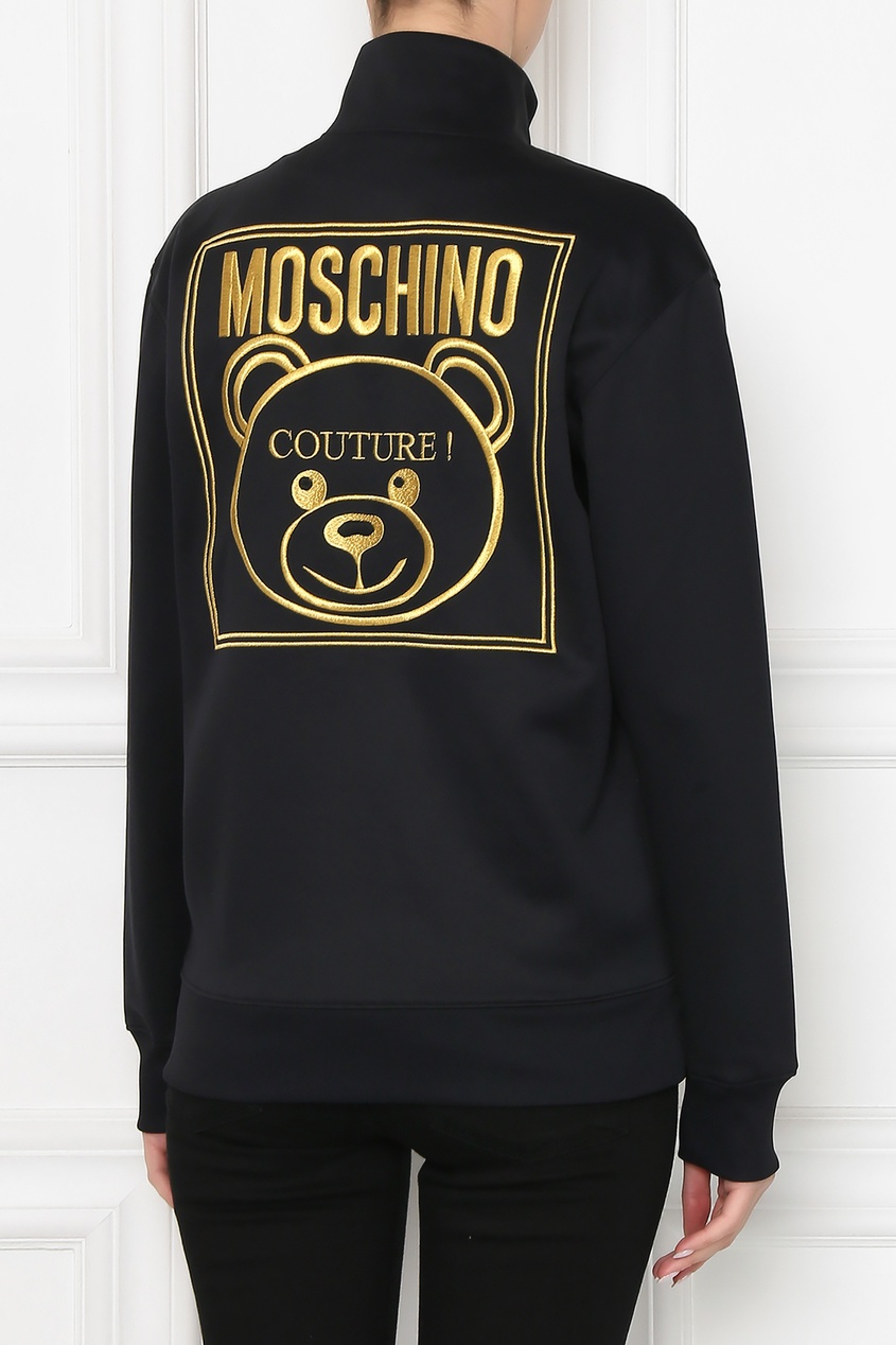 фото Толстовка на молнии с вышивкой moschino