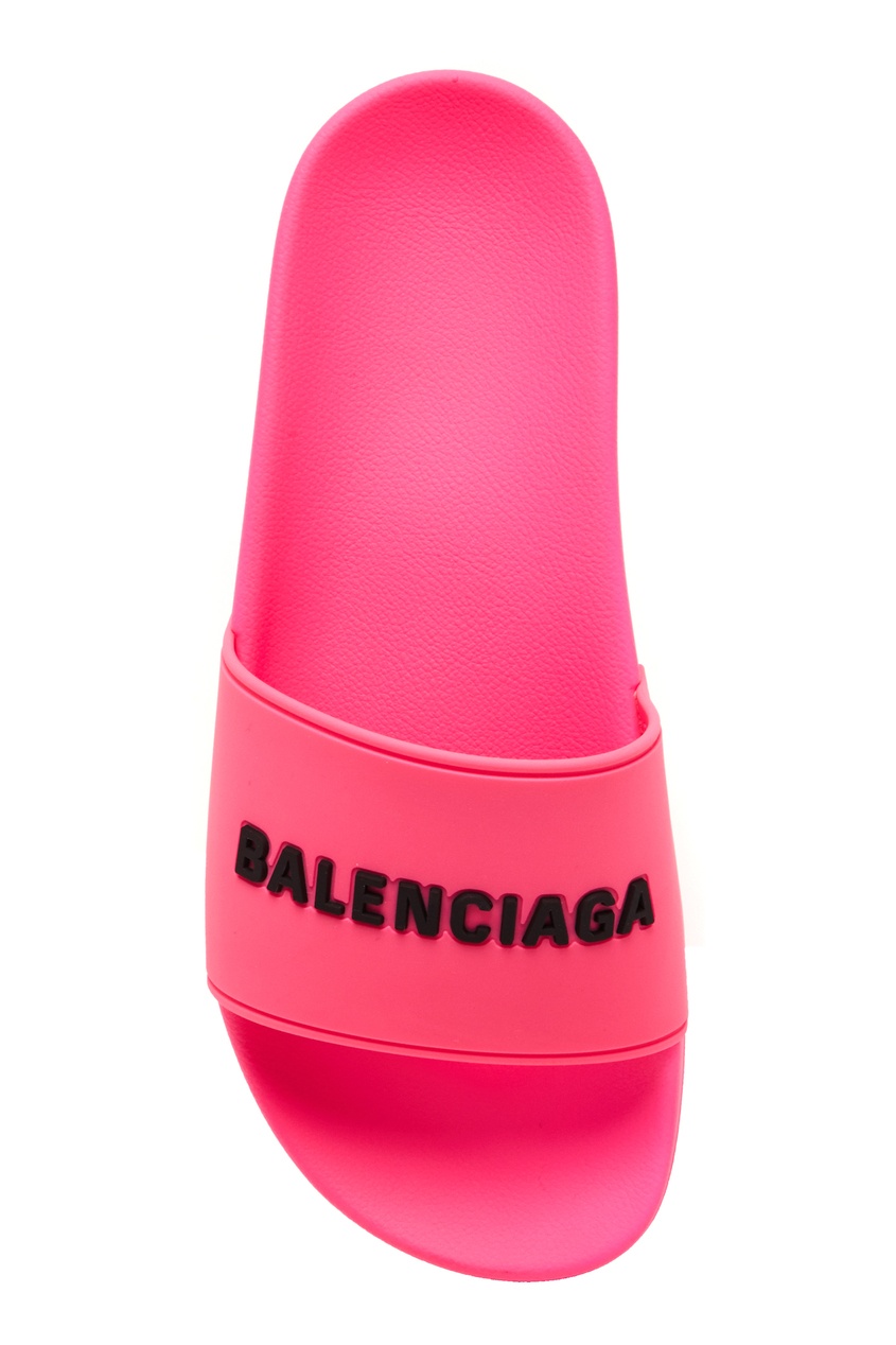 фото Розовые пантолеты с логотипом pool balenciaga