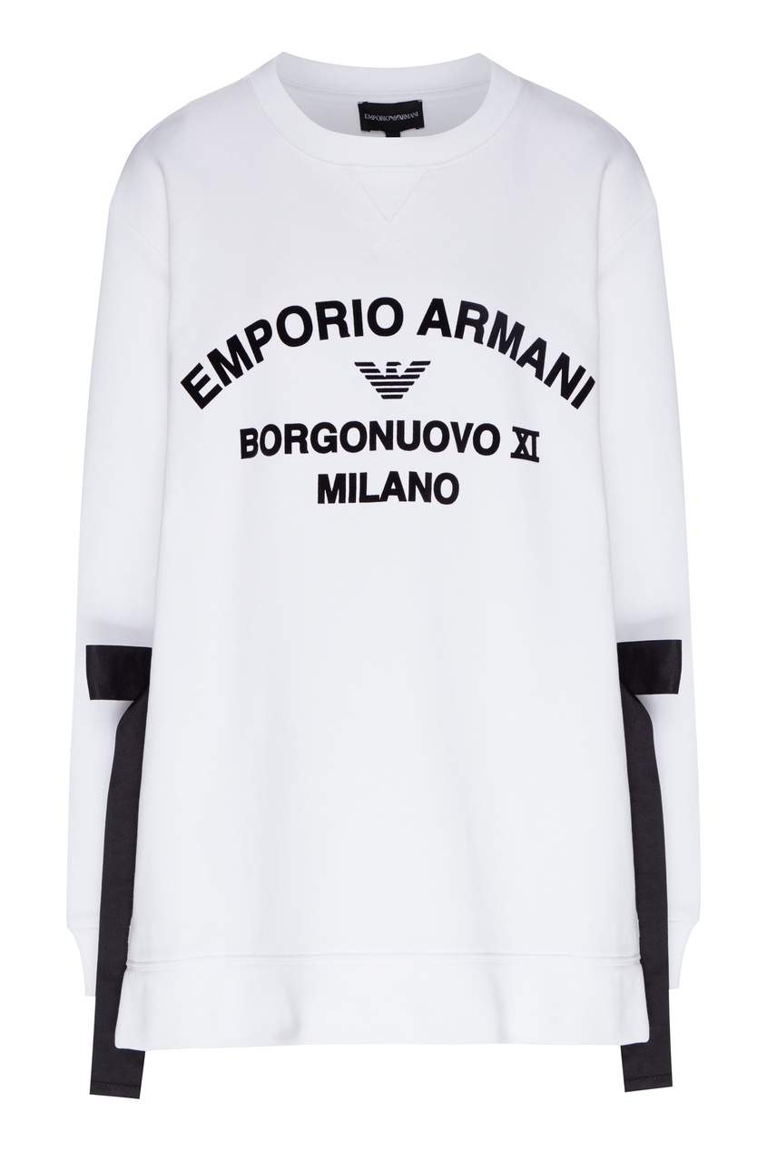 фото Белый свитшот с принтом emporio armani