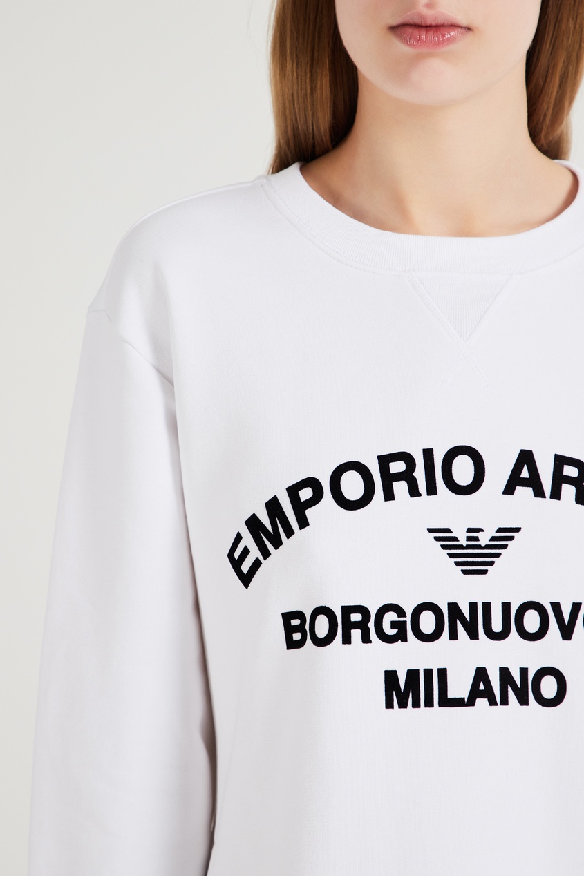 фото Белый свитшот с принтом emporio armani