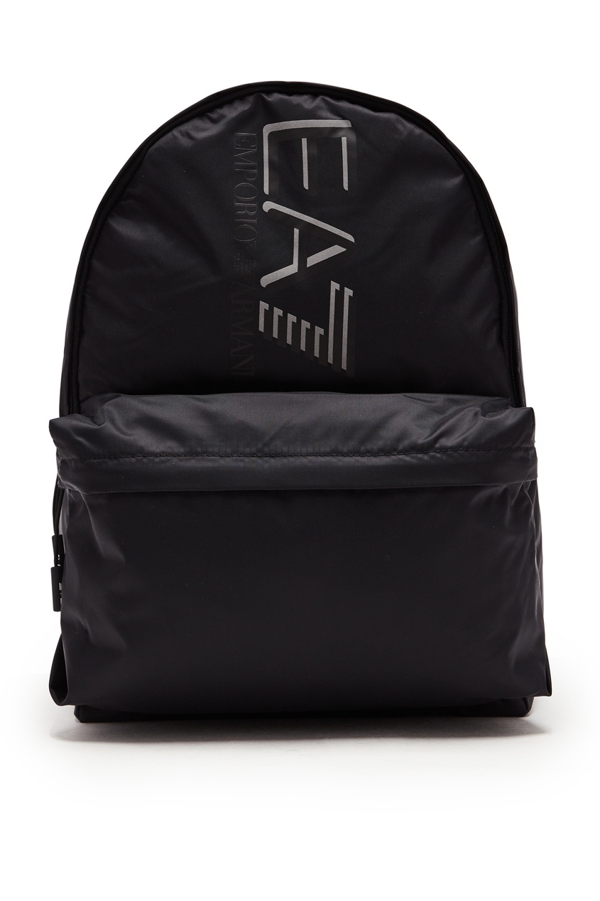 фото Черный рюкзак с логотипом спереди emporio armani
